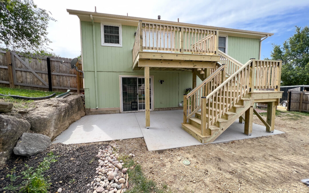 New Pressure Treated Deck and Concrete Patio